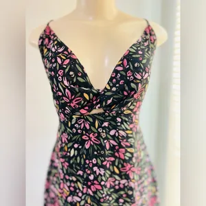ZAFUL Women's Spaghetti Strap Floral Summer Hollow Twist Front Maxi Dresses Sexy thumbnail 11
