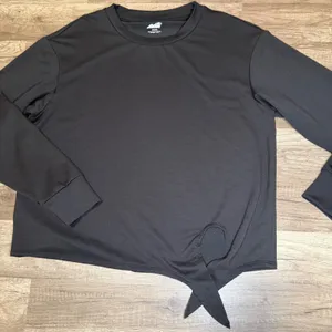 Avia Women's Black Side Tie‎ Knot Long Sleeve Activewear Sweatshirt XS 0-2 thumbnail 3
