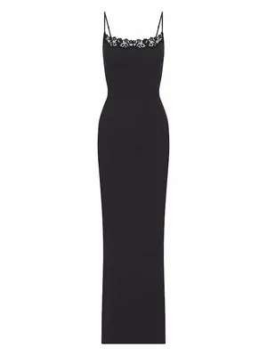 NWT Skims fits everybody long lace slip dress size large in onyx thumbnail 3