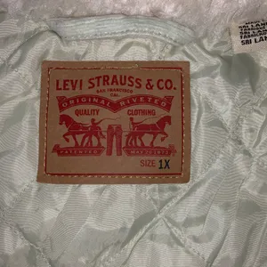 Levi’s Women’s Sherpa Corduroy Trucker Jacket Mint Green 1X thumbnail 3