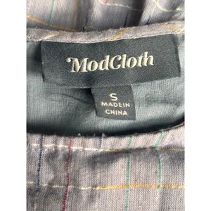 ModCloth Blue Rainbow Plaid Babydoll Dress Cottagecore Midi Dress Size Small‎ thumbnail 7