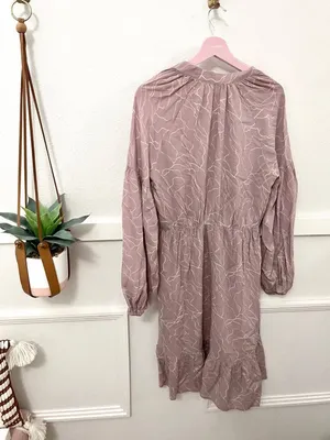 NWT World Market Pink Geometric Line Printed Dress Romantic Boho Size S/M thumbnail 7