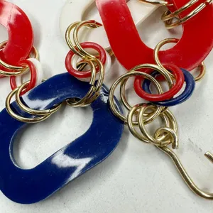 Vintage Red White Blue Plastic Chain Belt Medium/Large (M/L) ✨ thumbnail 4