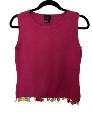 Vintage Pink Boxy Asymmetrical Geometric Sleeveless Top M/L Abstract Art to Wear thumbnail 1