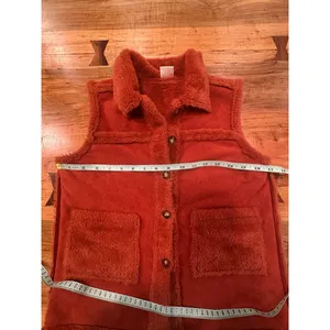 Women's Unbranded Vest Orange Faux Shearling thumbnail 6