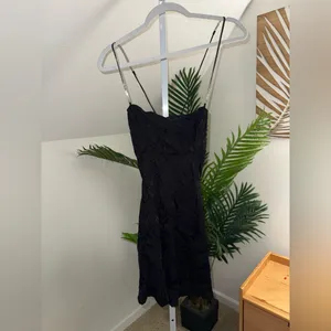 For Love And Lemons Gabrielle Black Mini Dress with Rhinestone Straps XS revolve thumbnail 5