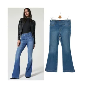SPANX Flare Jeans Vintage Indigo High Rise Pull On Shaping Blue Size Large thumbnail 2