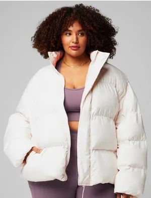 Fabletics Women's Essential Puffer Size 2XL color Bone NWOT thumbnail 1