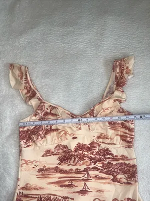 NWT Reformation Lemmy Knit Top M Dolce Vita Toile Coquette Ruffle Y2K‎ thumbnail 4