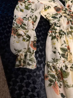 Justify Cream Floral Tiered Ling Sleeve Ruffle Dress thumbnail 3