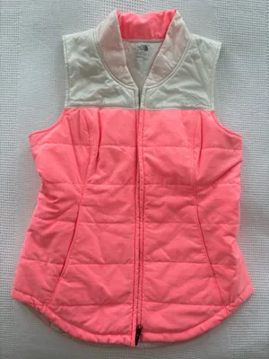 Peach Pink and White North Face Vest M thumbnail 1