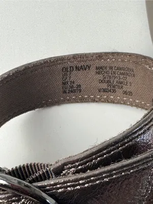 Old Navy Metallic Mary Jane Ankle Wrap StrapLow Heel Ballet Flats Size 7 thumbnail 7