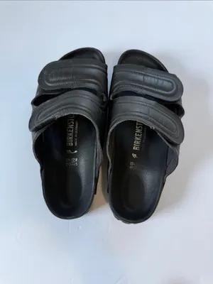 Birkenstock Black Men's Dual-Strap Slide Sandals thumbnail 2