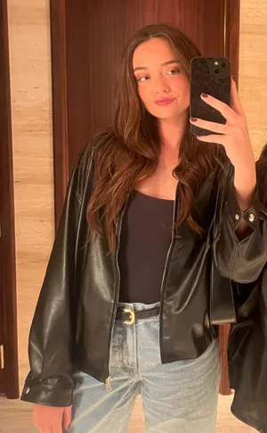 Leather Jacket Black Size 4 thumbnail 1