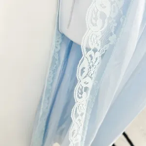 Pandora of California Womens‎ Vintage 70s Blue Lace Trim Coquette Nightgown XL thumbnail 5