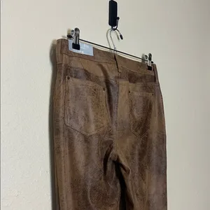Chico's Faux Suede Worn Luggage 5 Pocket Ponte Slim‎ Pants NWT Size 4 R thumbnail 6