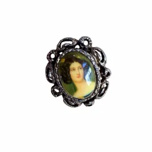 Vintage Portrait Brooch Victorian Lady Cameo thumbnail 8