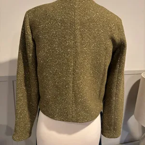 A New Day Green Gold Metallic Speckled Tweed Blazer Jacket thumbnail 3