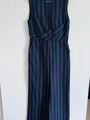Moodia Italy Pinstripe Wide Leg Jumpsuit • 90s Minimalist thumbnail 2