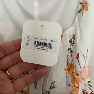 Altar'd State White Floral Button-Front Midi Dress thumbnail 8