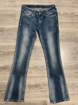 Royal Blue Womens Jeans 26x31 Low Rise Bootcut‎ Medium Wash Y2K Contrast Stitch thumbnail 1