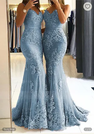 Trumpet/Mermaid Sweetheart Sleeve Long/Floor-Length Tulle Prom Dress With Appliqued thumbnail 1
