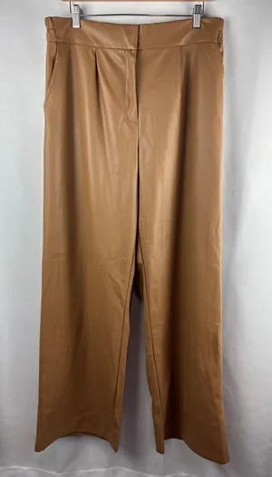 Women’s Studio Untold Size 18 Latte Brown Faux Leather Pants thumbnail 1