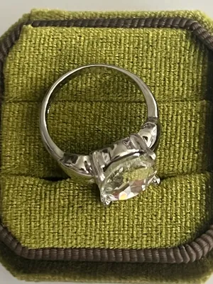 Timeless Design Titanium Silver Gorgeous CZ Diamond Gemstone Ring Size 7 NWT White thumbnail 4