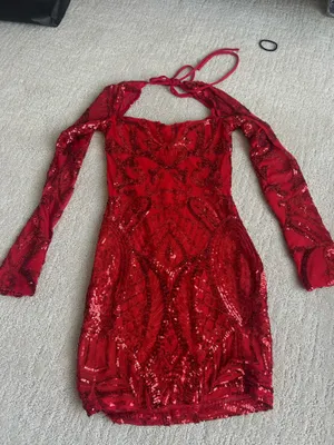 Lucy in the Sky Red Sequin Mini Dress thumbnail 3