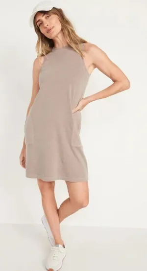 Old Navy Tan Mollusk Vintage Sleeveless Mini Shift Dress with Pockets thumbnail 1