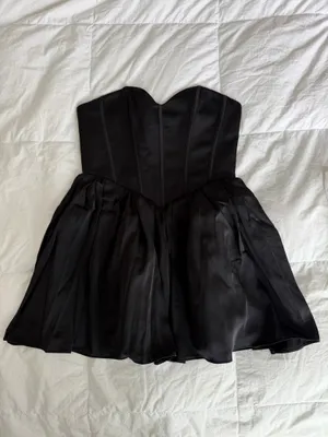 Brand-new Oh Polly black satin mini dress with tags thumbnail 2
