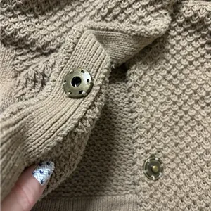 Anthropologie Sparrow Waffle Knit Cardigan Sweater Size Small Hooded Snap Button thumbnail 6