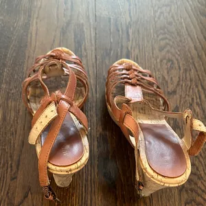 Audrey Brooke Brown Wedge Sandals thumbnail 6