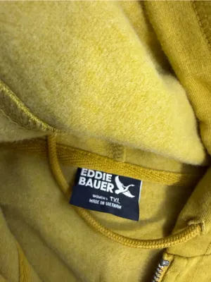 Eddie Bauer Mustard‎ Yellow Full Zip Hoodie Sweatshirt Hooded Spring Summer XLT thumbnail 5