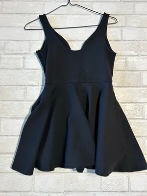 Lulu's Black V-Neck Fit & Flare Mini Dress thumbnail 2