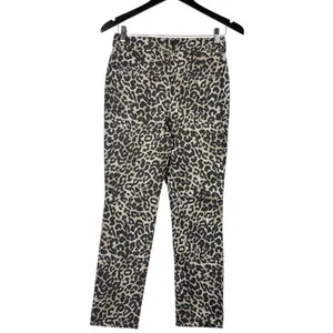 Free People Molly Animal Print Slim Fit Straight Leg Mid Rise Pants Size 4 NWT thumbnail 5