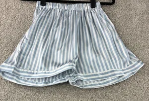 Boohoo Womens Pajama Set Size 2 Blue White Striped Shirt Shorts Sleepwear Lounge thumbnail 10