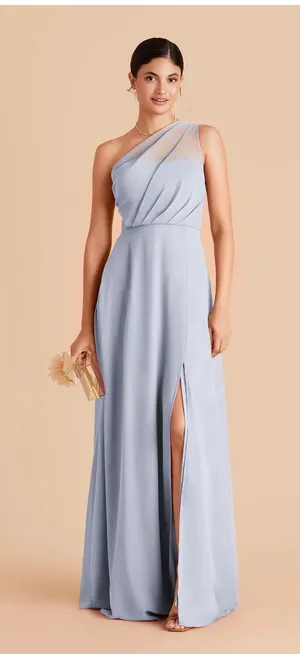 Kira Chiffon Dress With Slit Birdy Grey thumbnail 1