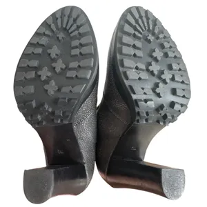 Tory Burch Sullivan Booties 7 Irish Charcoal Leather Lug Platform Chelsea thumbnail 7