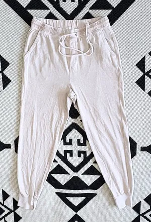 Aerie Sunrise Lightweight Cotton Joggers in Beige Small thumbnail 1