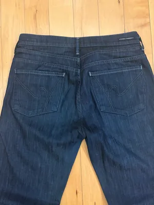 CITIZEN OF HUMANITY MID RISE HUTTON WIDE LEG FLARE DARK WASH SIZE 30 Inseam 34 thumbnail 8
