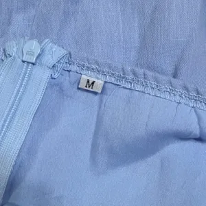 Light Blue Halter Maxi Dress Square Neck Basque Waist Periwinkle Size M thumbnail 5