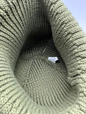 adidas Glam On Woolie Beanie Hat Olive Green Ribbed Cuff Knit Cap NWOT thumbnail 5