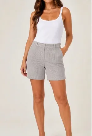 Lauren Ralph Lauren $98 Seersucker Bermuda Women's 14 Striped Bermuda Shorts thumbnail 1
