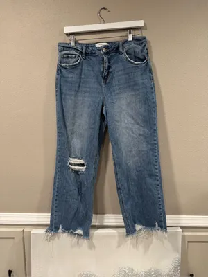 Vervet Boyfriend Jean Blue Distressed Straight Jeans thumbnail 2