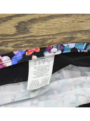 Swim Solutions Pleated Tankini Swim Top 806836 Black Multi 14 thumbnail 3