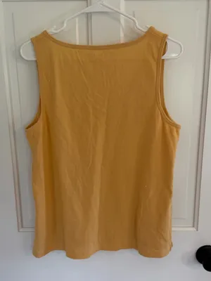 Madewell Mustard Yellow V-Neck Relaxed Cotton Blend Tank Top Large thumbnail 8