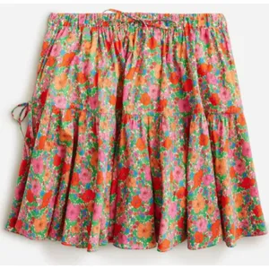 J.Crew Tiered Mini Skirt in Liberty®Pink Meadow Song Fabric thumbnail 1