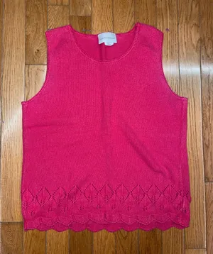 Classic Sleeveless Knit Shell Top - Pink thumbnail 1