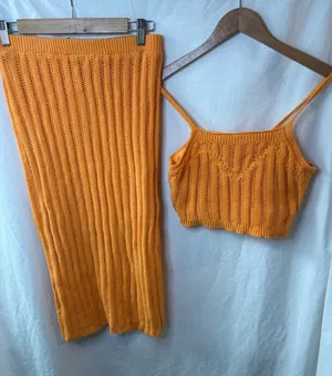 Orange Knit Skirt and Matching Top by Freshman 1996 thumbnail 1